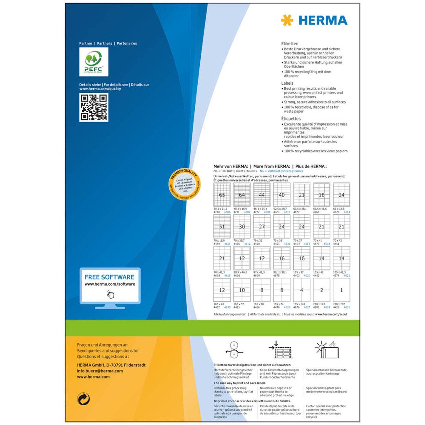 HERMA Etiketten weiß 48,3 x 16,9 mm | 4607 | 1 Pack = 200 Blatt