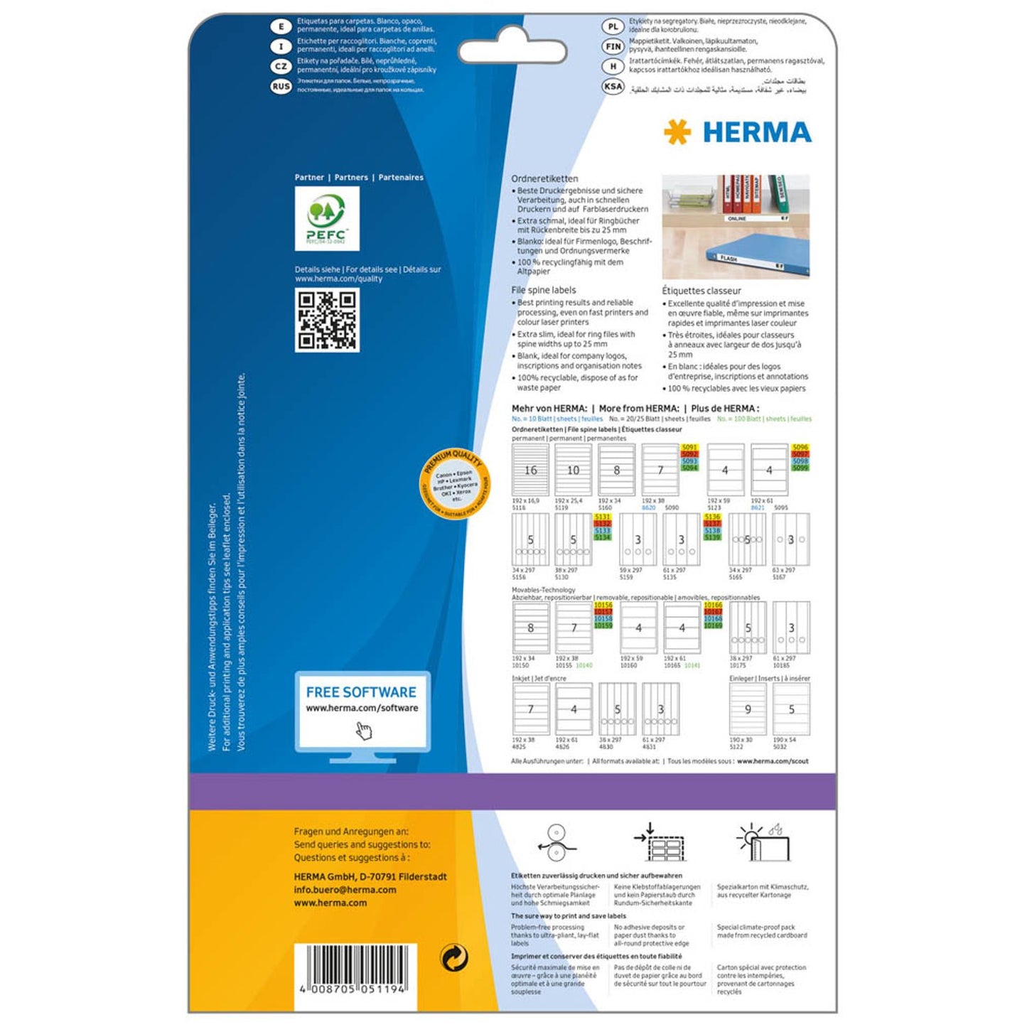 HERMA Ordneretiketten weiß | 5119 | 1 Pack = 25 Blatt