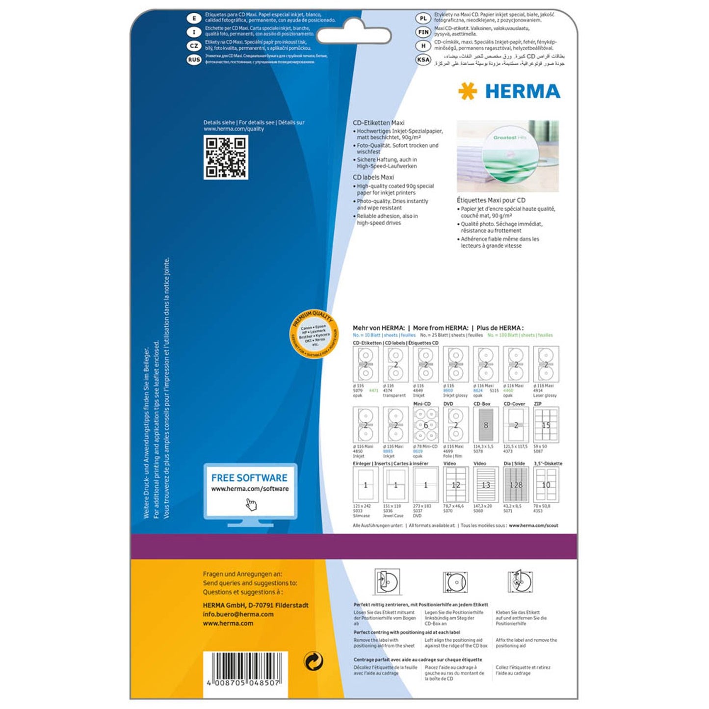 HERMA CD-Etiketten weiß | 4850 | 1 Pack = 50 Etiketten