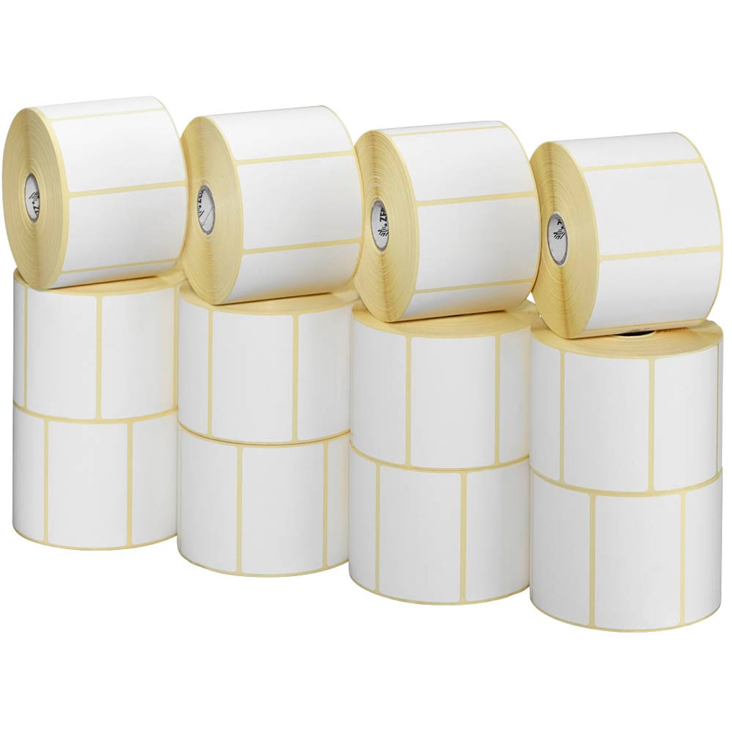 ZEBRA Etikettenrollen für Etikettendrucker weiß, 57,0 x 76,0 mm, 12 x 930 Etiketten | 3007209-T | 1 Pack = 12 Rollen