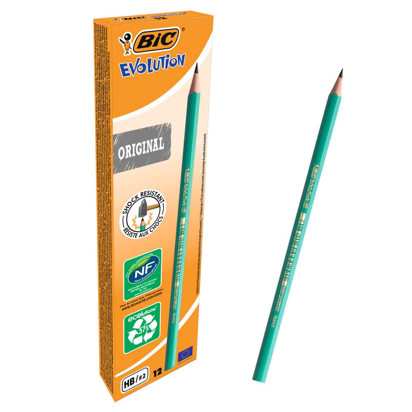 BIC ECOlutions EVOLUTION 650 Bleistifte HB grün | 8803112 | 1 Pack = 12 St.