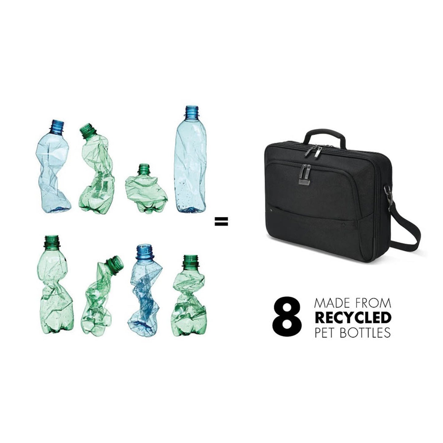 DICOTA Laptoptasche Eco Multi Plus SELECT Recycling-PET schwarz bis 39,6 cm (15,6 Zoll) | D31640