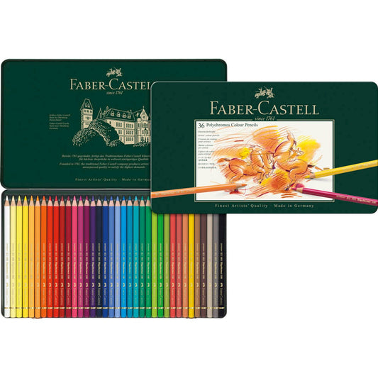 FABER-CASTELL Polychromos Buntstifte farbsortiert | 110036 | 1 Pack = 36 St.