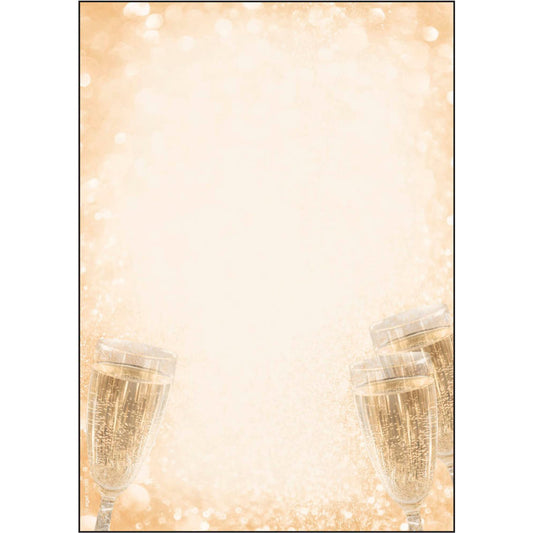 SIGEL Motivpapier Champagne Motiv DIN A4 90 g/qm | DP299 | 1 Pack = 100 Blatt