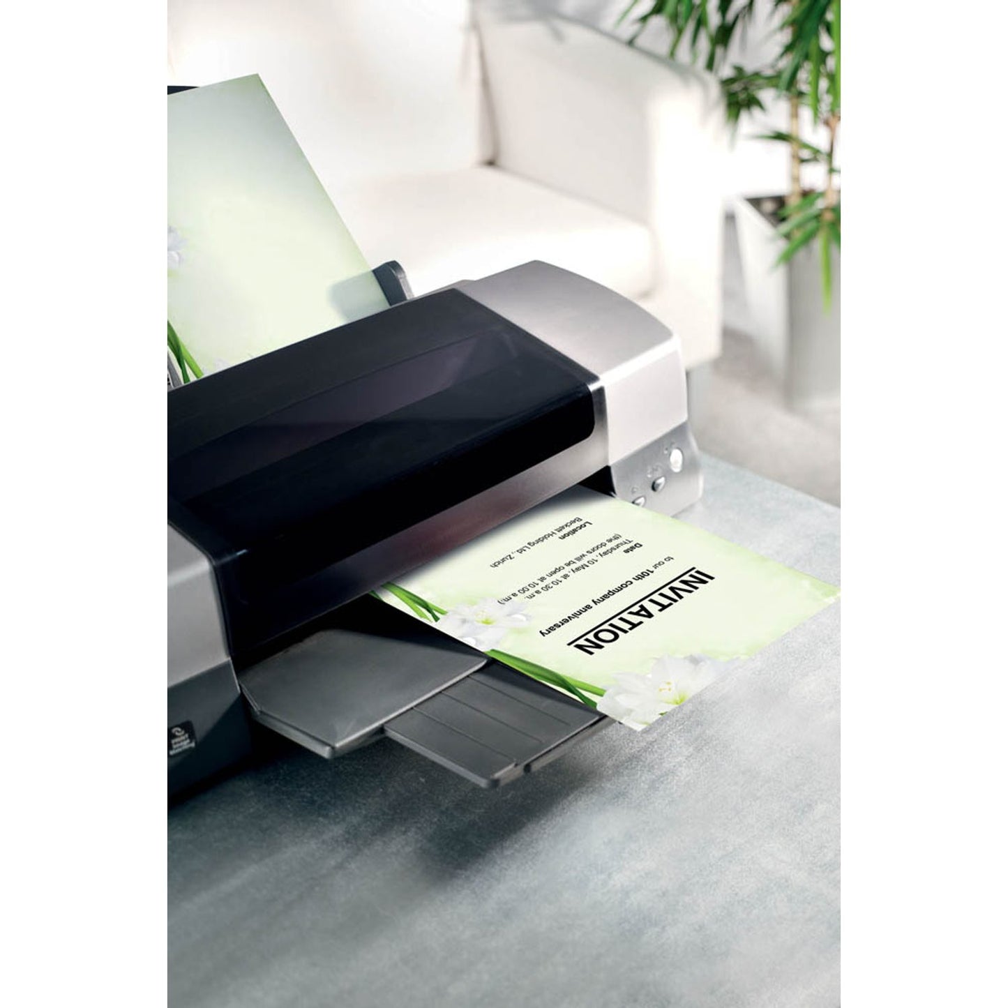 SIGEL Motivpapier Green Flower Motiv DIN A4 90 g/qm | DP463 | 1 Pack = 25 Blatt
