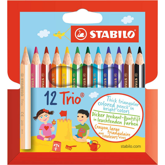 STABILO Trio® dick und kurz Buntstifte farbsortiert | 205/12-01 | 1 Pack = 12 St.