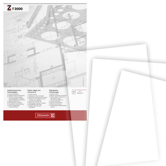BRUNNEN Transparentpapier 90 g/qm | 1047469 | 1 Block = 50 Blatt