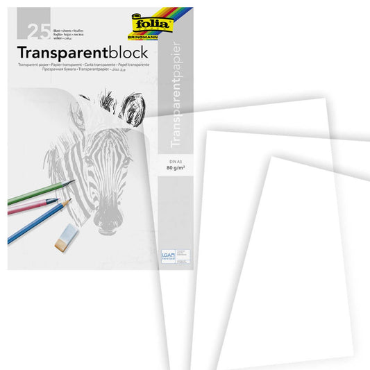 folia Transparentpapier 80 g/qm | 8050/25 | 1 Block = 25 Blatt