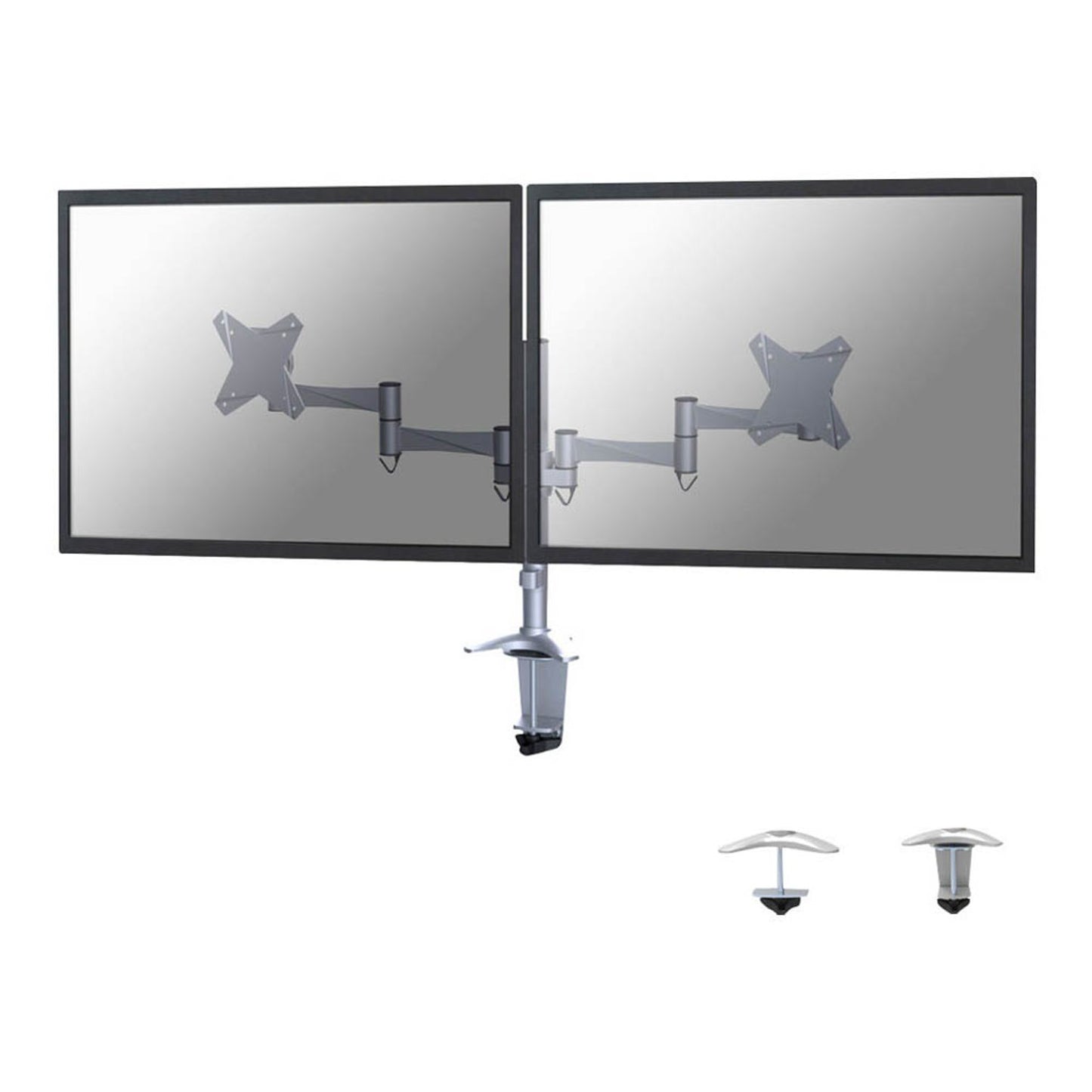 Neomounts Monitor-Halterung FPMA-D1330D silber für 2 Monitore, Tischklemme, Tischbohrung | FPMA-D1330DSILVER