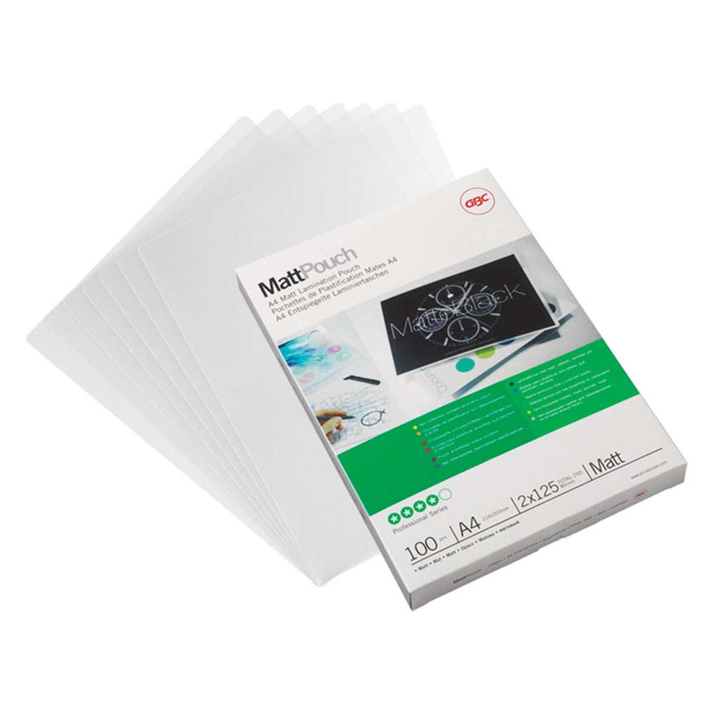 GBC MattPouch Laminierfolien matt für A4 125 micron | 3747241 | 1 Pack = 100 St.