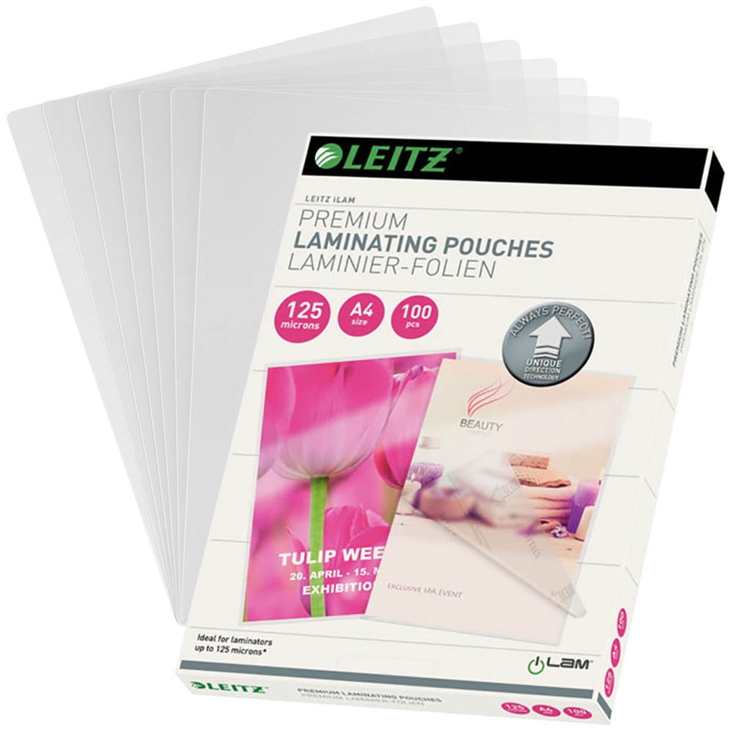 100 LEITZ UDT Laminierfolien glänzend für 125 micron