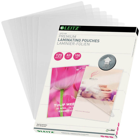 100 LEITZ UDT Laminierfolien glänzend für 125 micron
