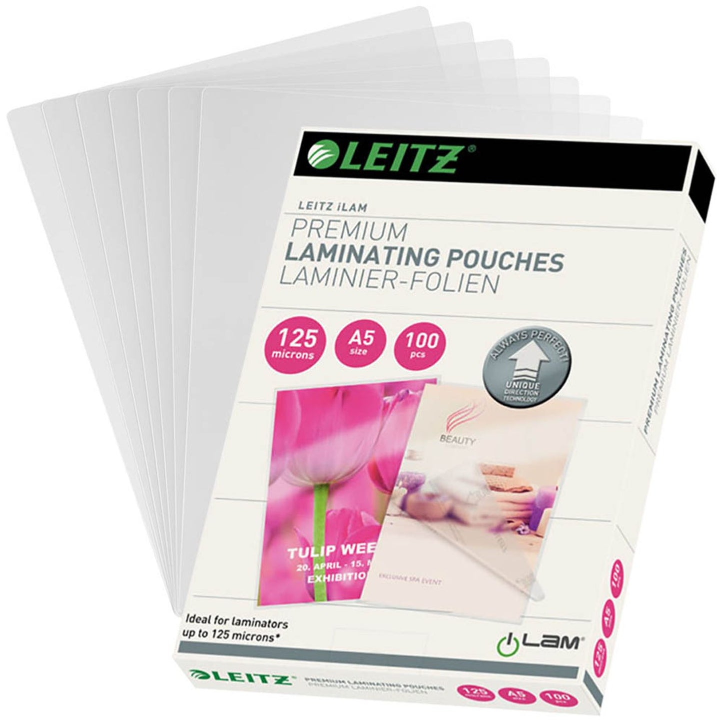 100 LEITZ UDT Laminierfolien glänzend für 125 micron