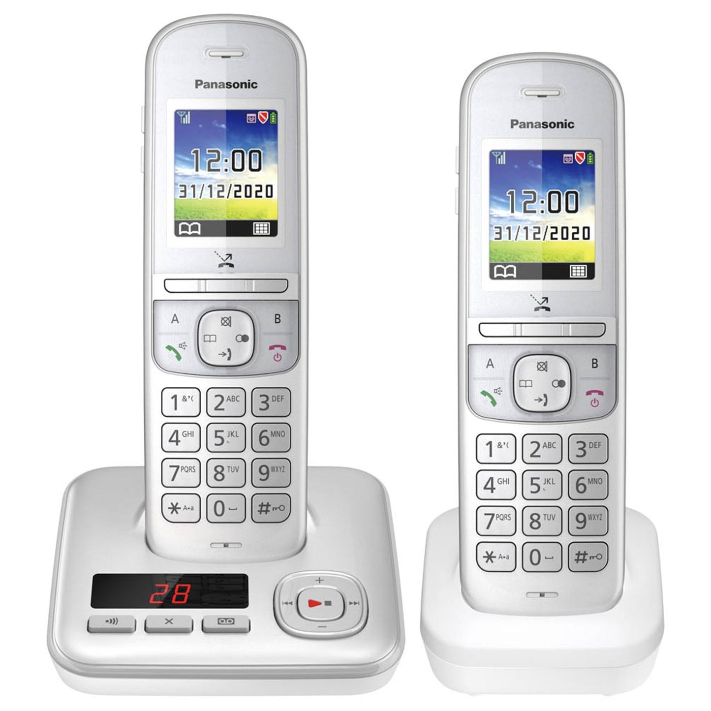 Panasonic Schnurloses Telefon-Set mit Anrufbeantworter silber | KX-TGH722GG