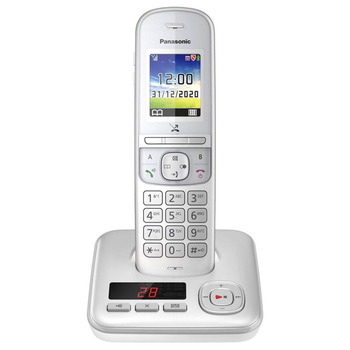 Panasonic Schnurloses Telefon mit Anrufbeantworter silber | KX-TGH720GG