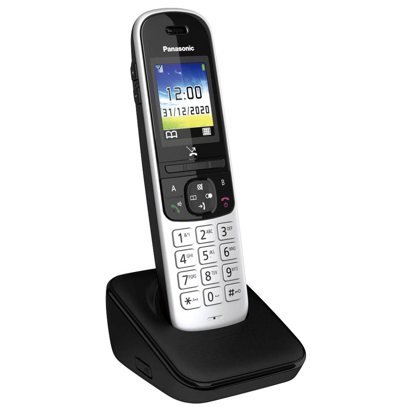 Panasonic Schnurloses Telefon silber-schwarz | KX-TGH710GS