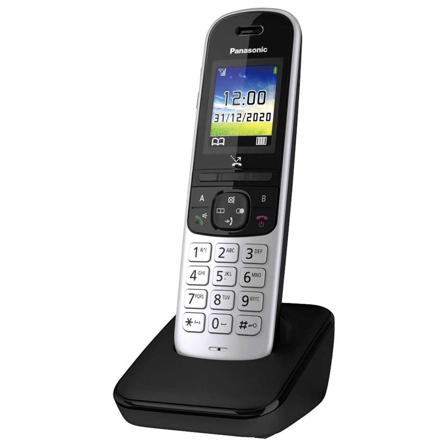 Panasonic Schnurloses Telefon silber-schwarz | KX-TGH710GS