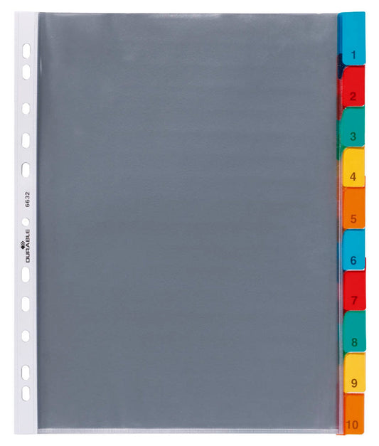 DURABLE Ordnerregister Vollformat, Überbreite blanko transparent, 1 St.