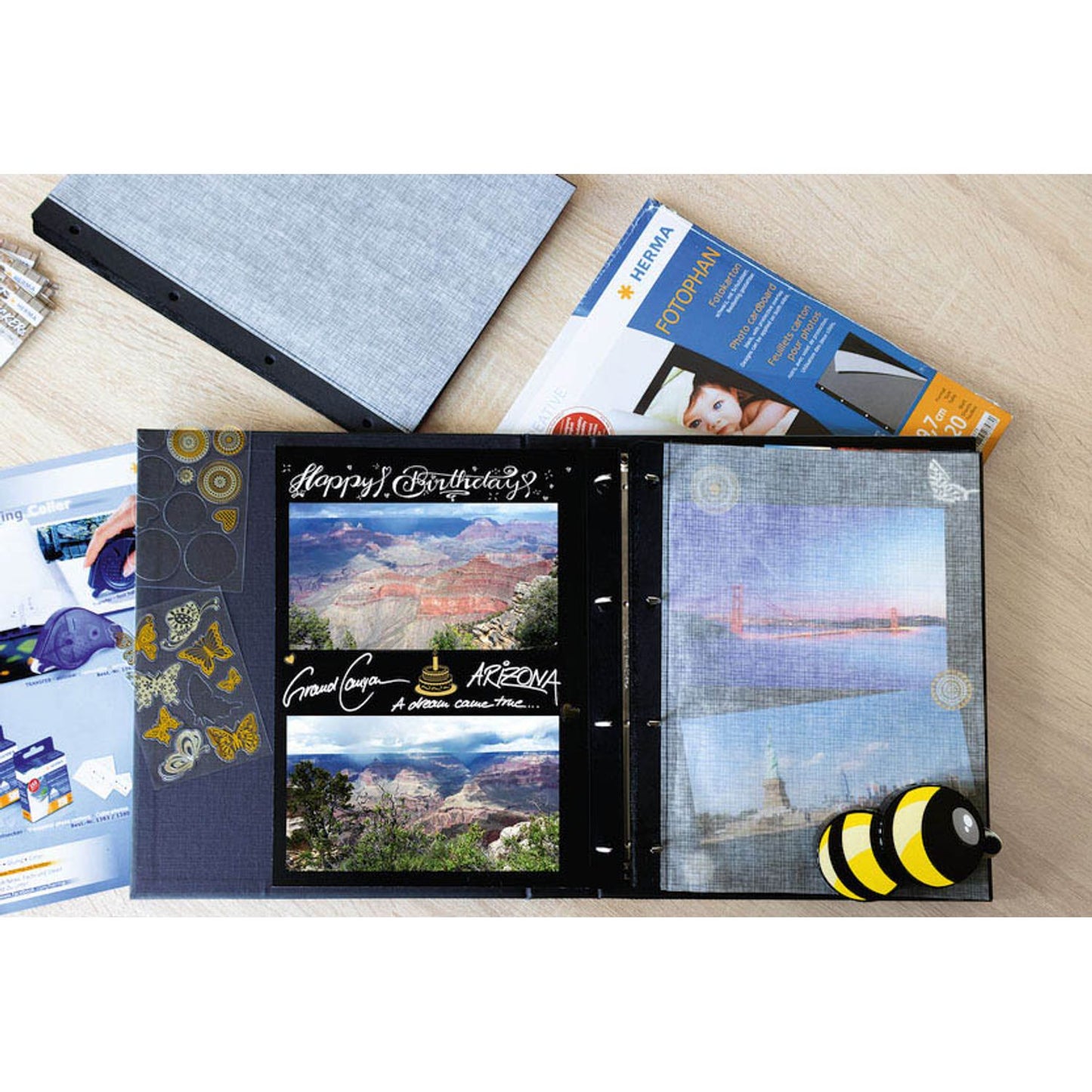 HERMA Fotokarton Fotoblätter schwarz 230 g/qm | 7577 | 1 Pack = 20 Blatt