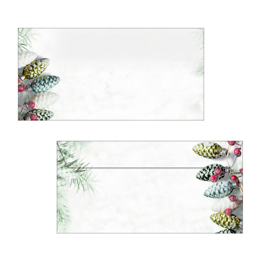SIGEL Weihnachtsbriefumschläge Christmas Garland DIN lang ohne Fenster | DU177 | 1 Pack = 50 St.