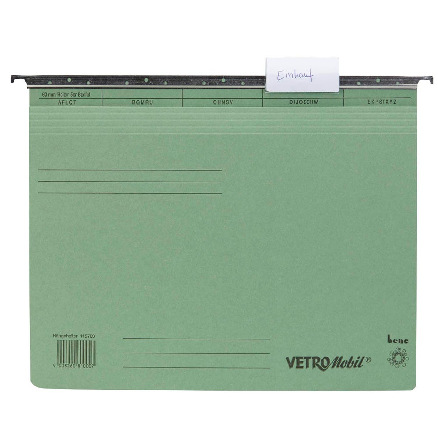 bene Hängehefter Vetro Mobil Karton moosgrün 1 x kaufmännische Heftung | 115700 | 1 Pack = 50 St.