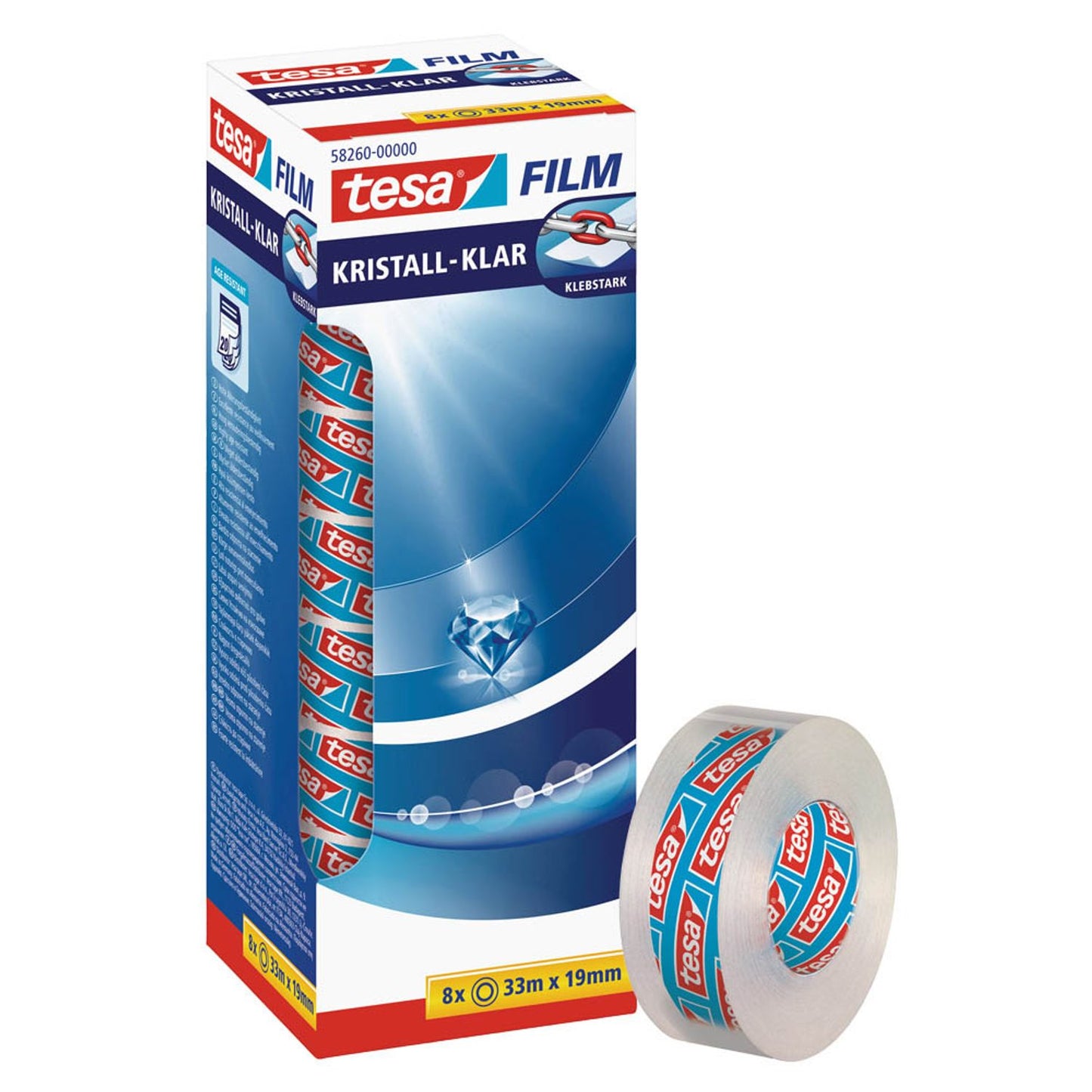 tesa KRISTALL-KLAR Klebefilm transparent 8 Rollen
