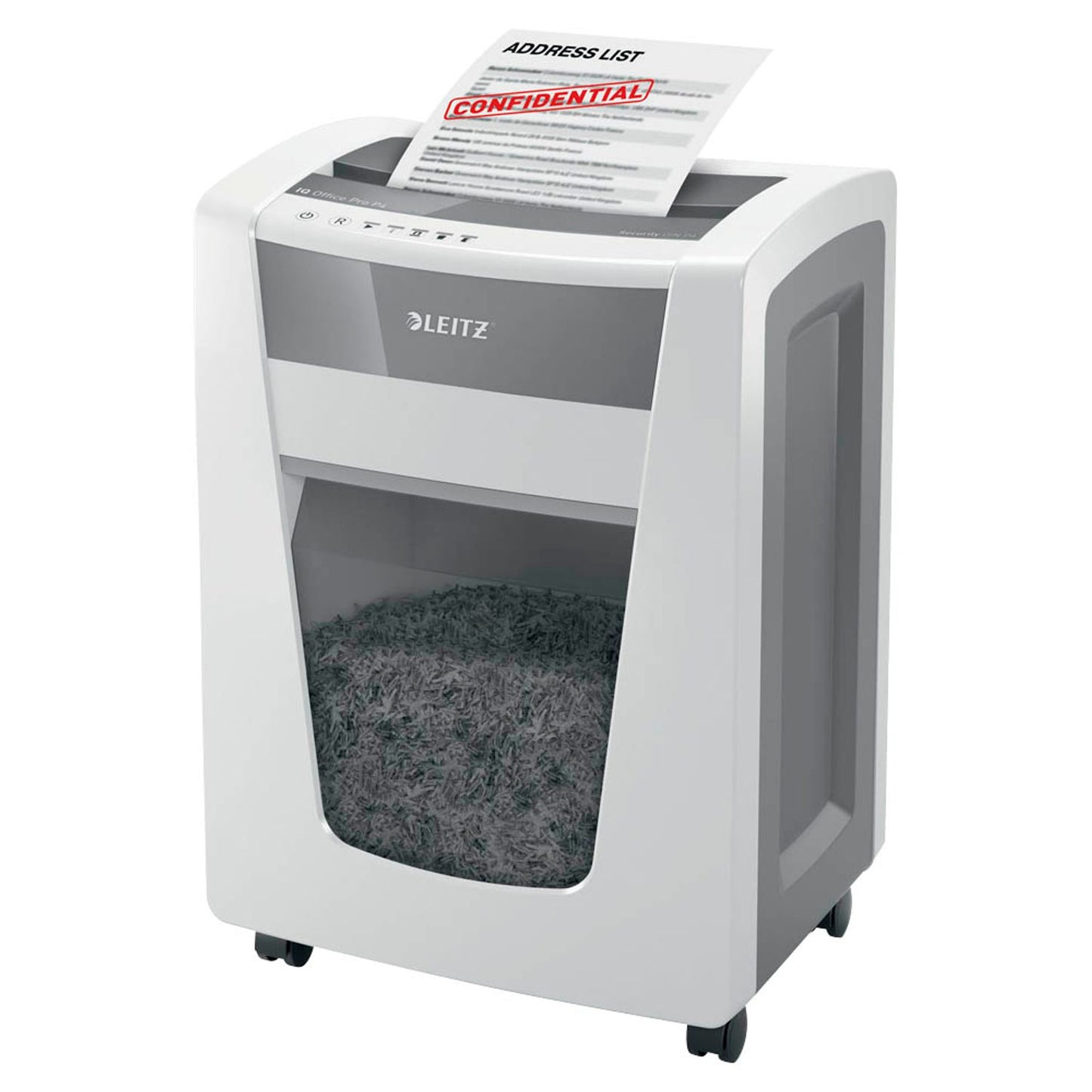 LEITZ IQ Office Pro Aktenvernichter mit Partikelschnitt P-4, 4 x 40 mm, bis , weiß | 80060000