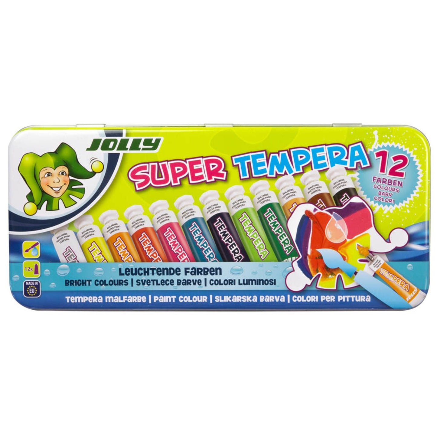 JOLLY Super Temperafarben farbsortiert 12 Farben | 9341-0001 | 1 Pack = 12 St.