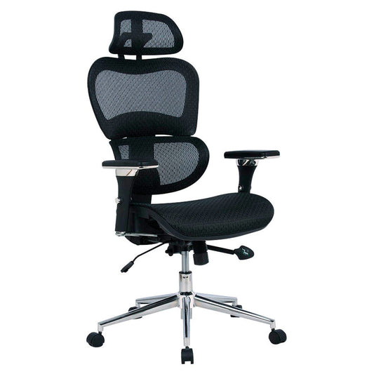 neutral Bürostuhl Mesh, Stoff schwarz, Gestell chrom | BT-1388F-1K