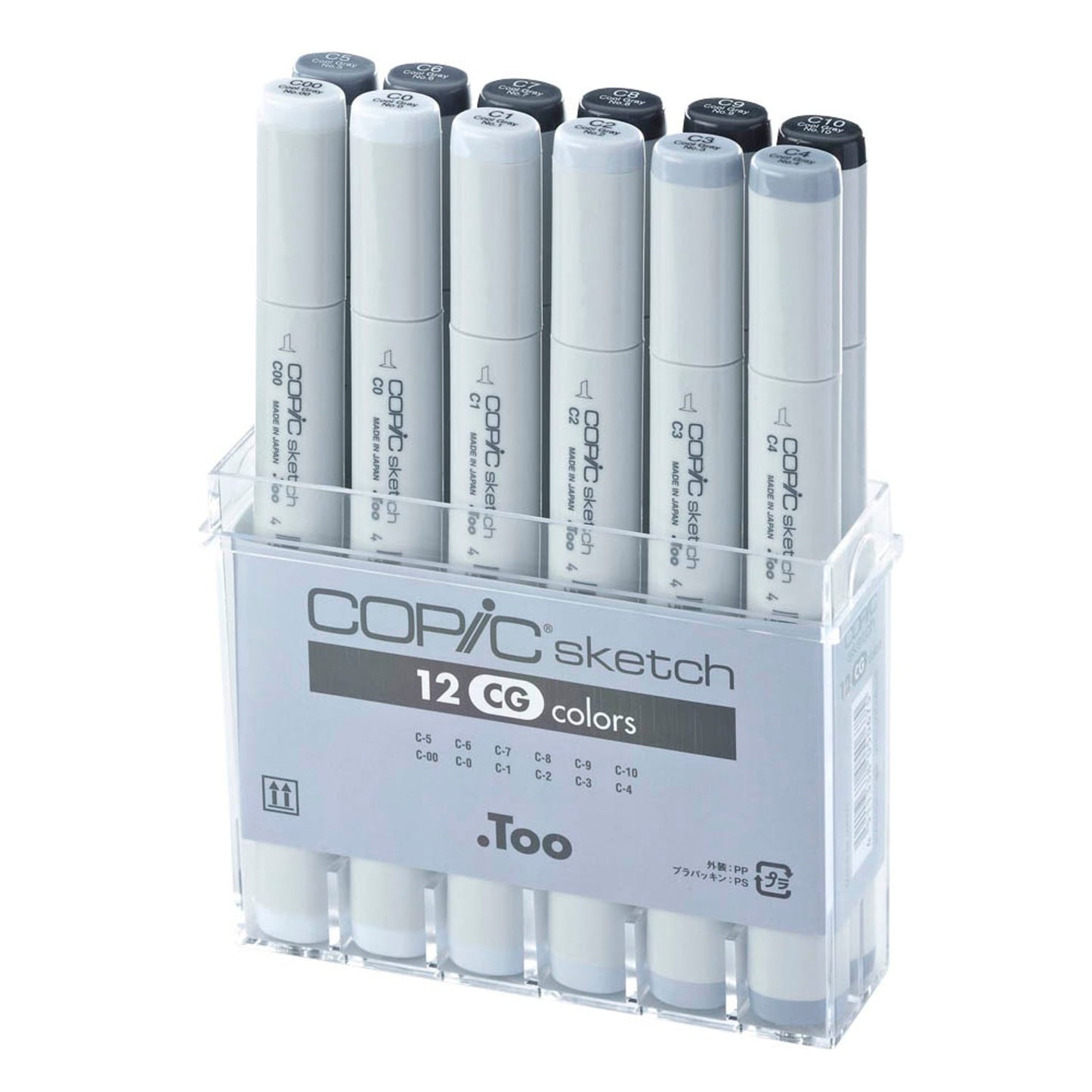 COPIC® Sketch Cool Grey Layoutmarker-Set farbsortiert 1,0 + 6,0 mm | 21075151 | 1 Pack = 12 St.