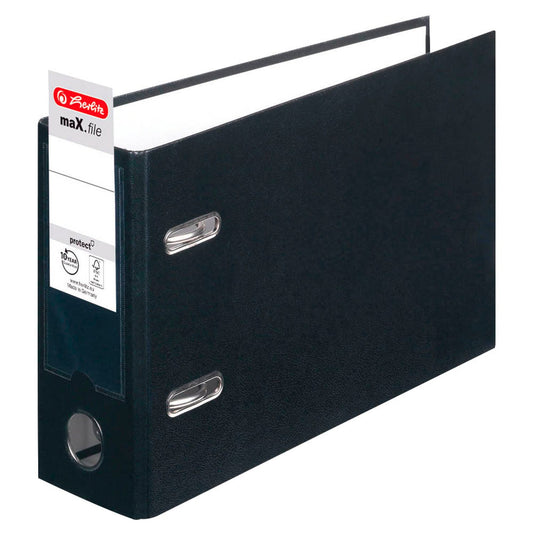 herlitz max.file Ordner schwarz Karton 8,0 cm DIN A5 quer | 300002767