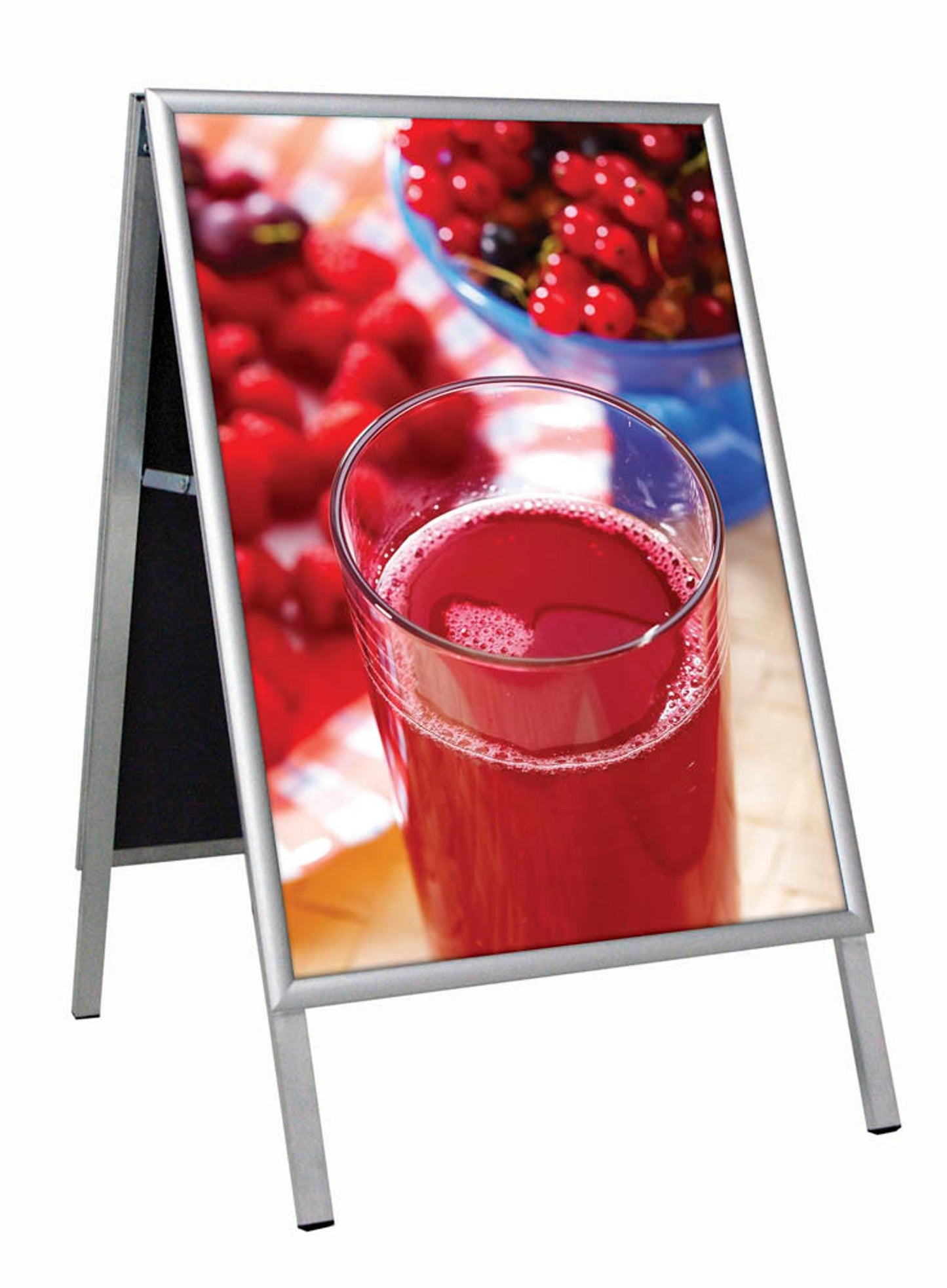 update displays Kundenstopper silber 2 Fächer