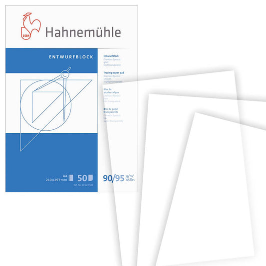 HAHNEMÜHLE Transparentpapier Entwurfblock 90 g/qm, 1 Block | 10622501