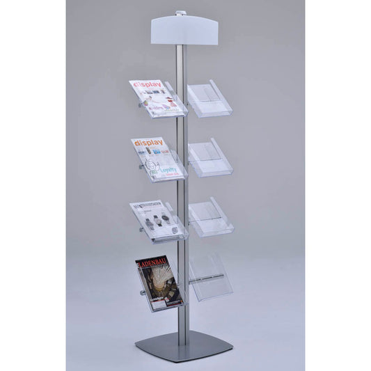 update displays Prospektständer Free silber DIN A4 8 Fächer | 1300005