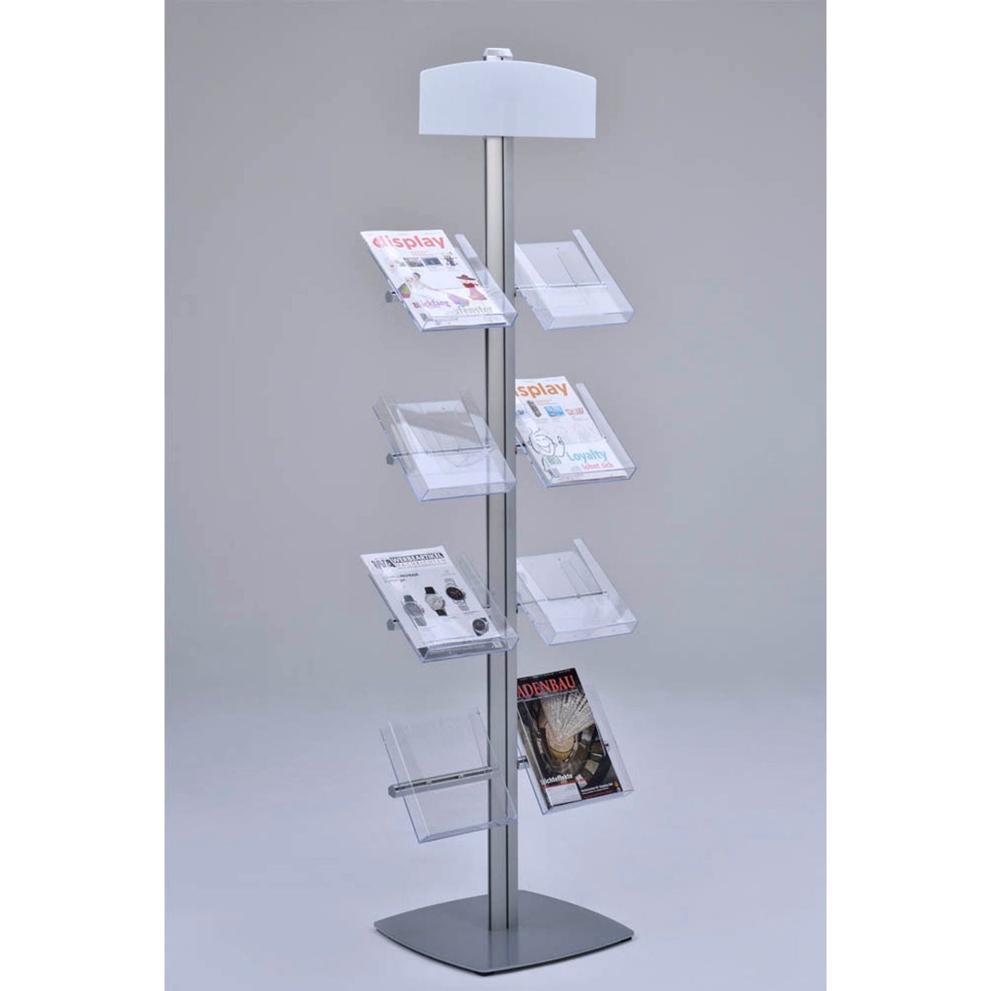 update displays Prospektständer Free silber DIN A4 8 Fächer | 1300005