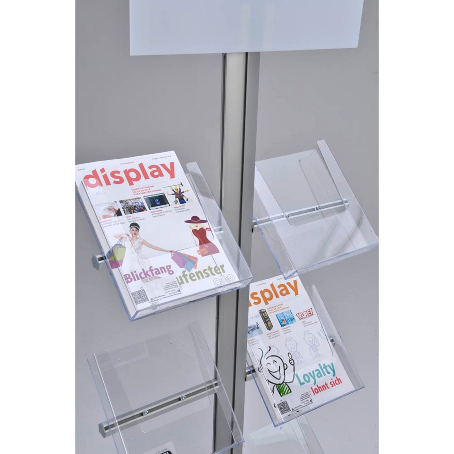 update displays Prospektständer Free silber DIN A4 8 Fächer | 1300005