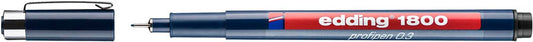 edding 1800 Fineliner schwarz, 1 St.