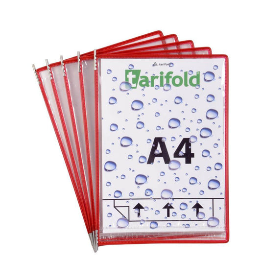 tarifold Sichttafeln Dry Pocket DIN A4 rot, Öffnung unten | 114063 | 1 Pack = 10 St.