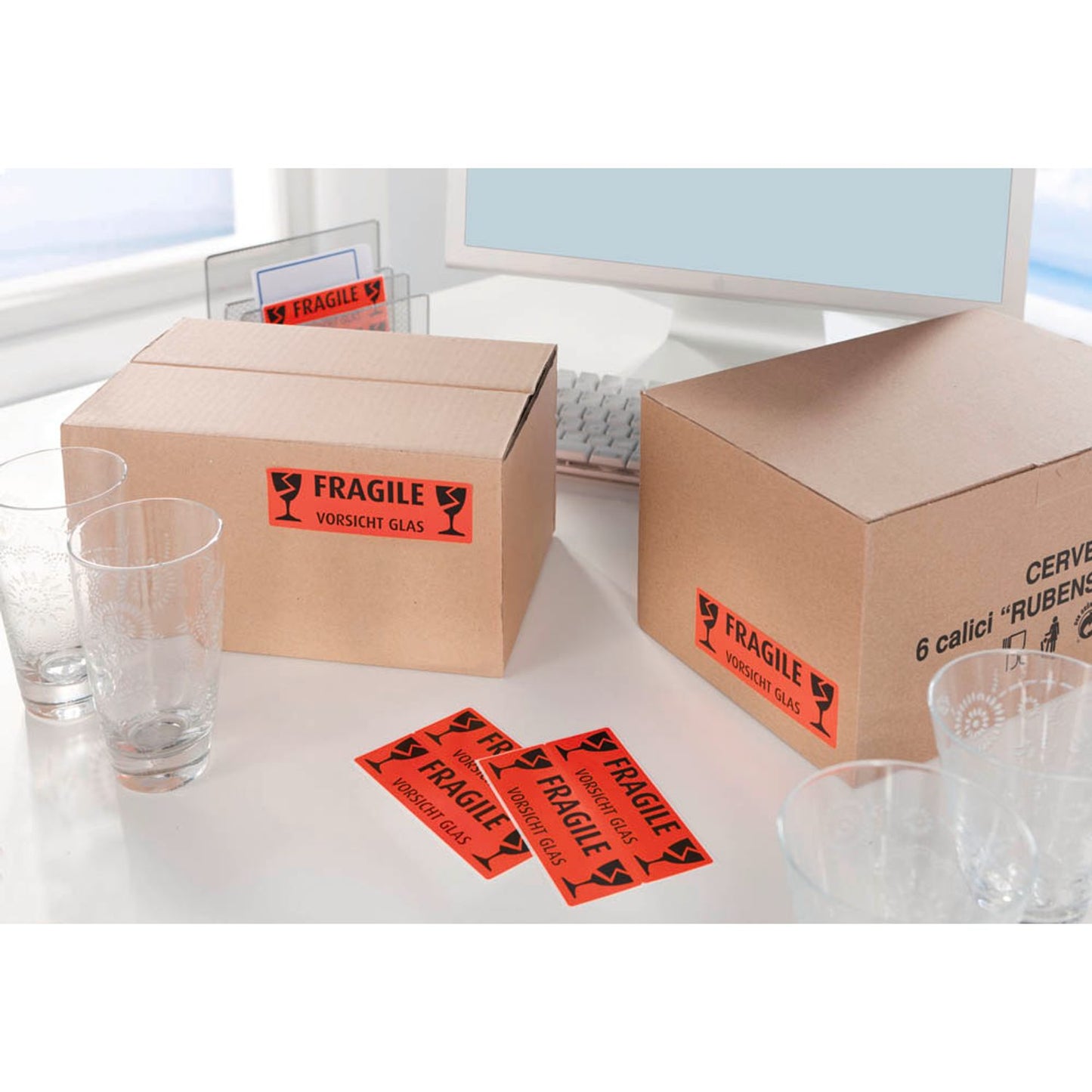 AVERY Zweckform Warnetiketten rot 119,0 x 38,0 mm | 3050 | 1 Pack = 10 Etiketten