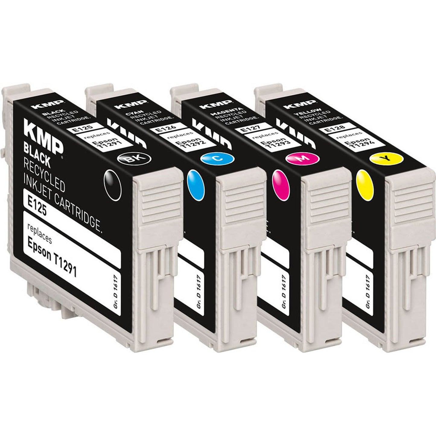 KMP E125V schwarz, cyan, magenta, gelb Druckerpatronen kompatibel zu EPSON T1295L, 4er-Set | 1617,4050 | 1 Pack = 4 St.