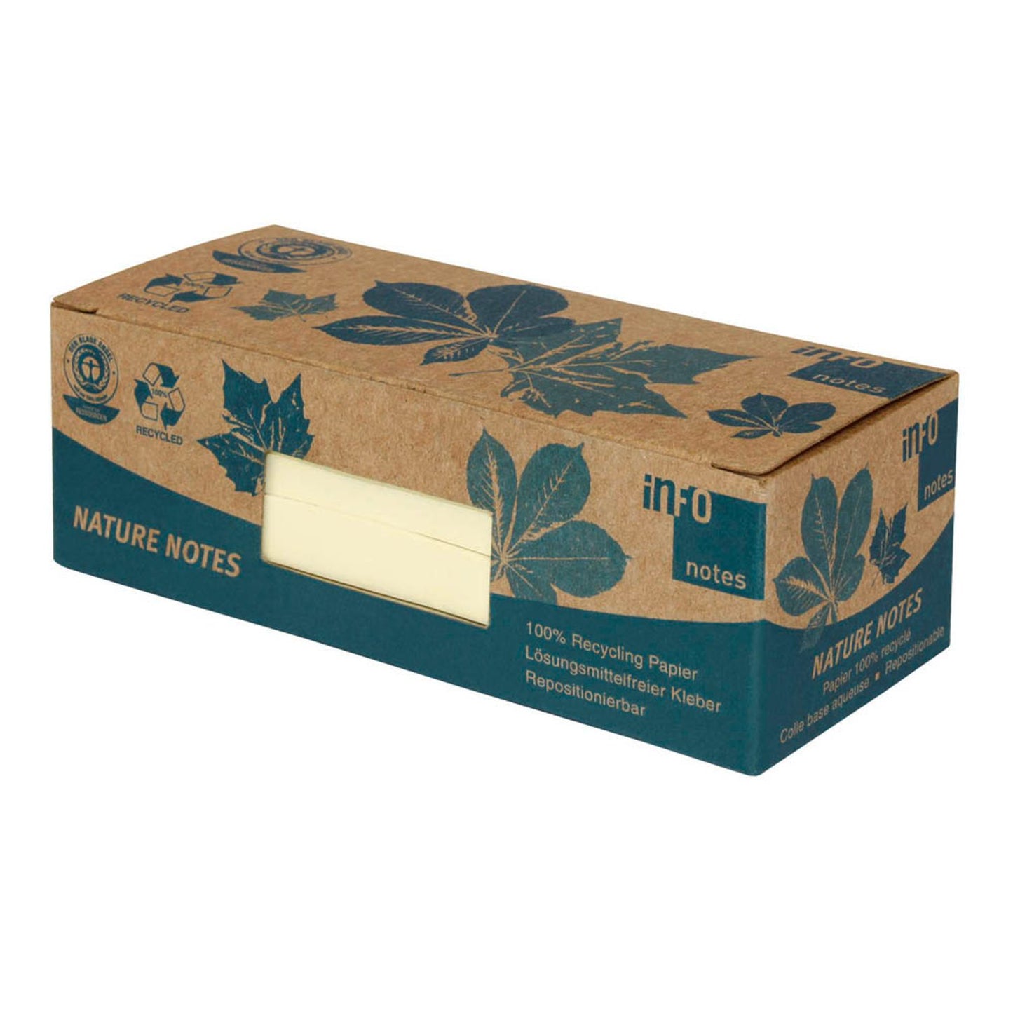 inFO Recycling Haftnotizen gelb, 12 Blöcke | 5653-11BOX | 1 Pack = 12 Blöcke