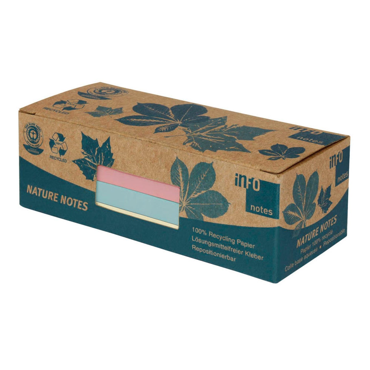 inFO Recycling Haftnotizen farbsortiert, 12 Blöcke | 5653-88BOX | 1 Pack = 12 Blöcke