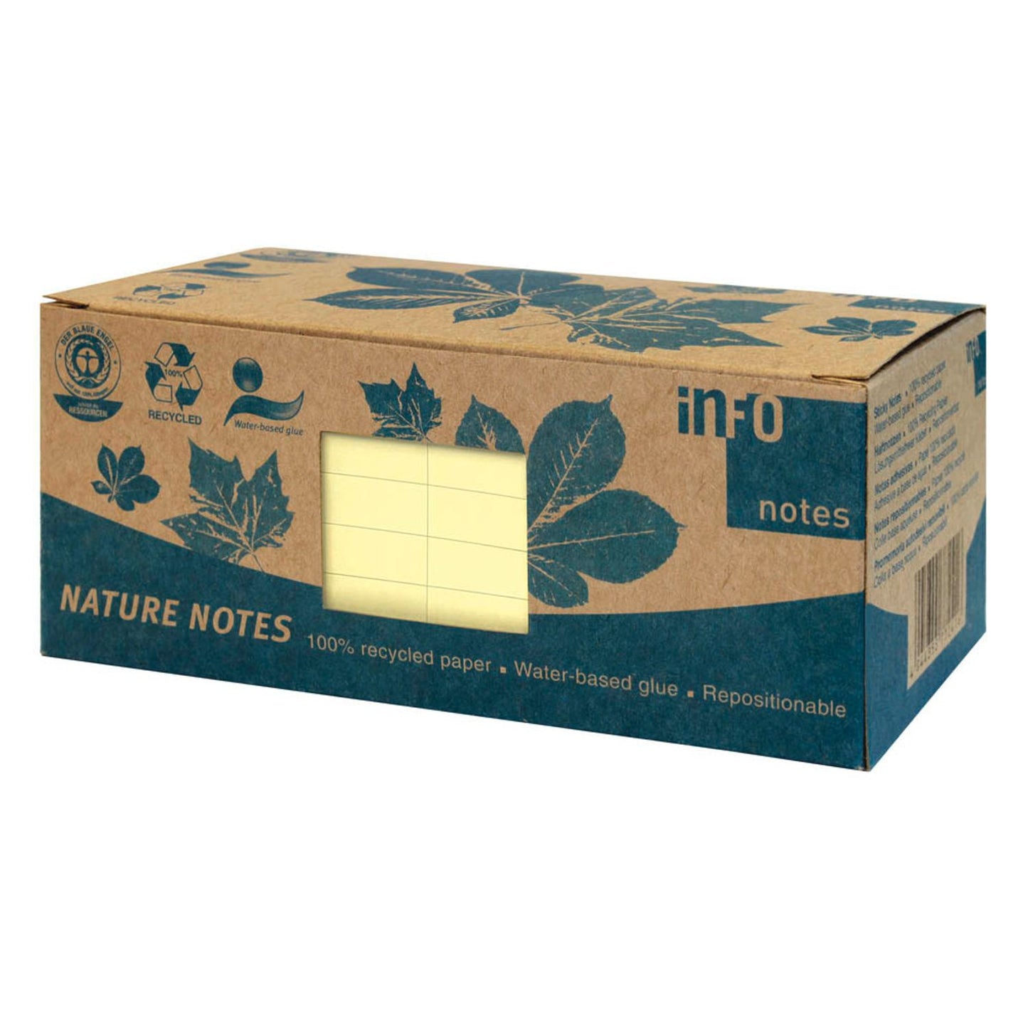 inFO Recycling Haftnotizen gelb, 12 Blöcke | 5654-11BOX | 1 Pack = 12 Blöcke