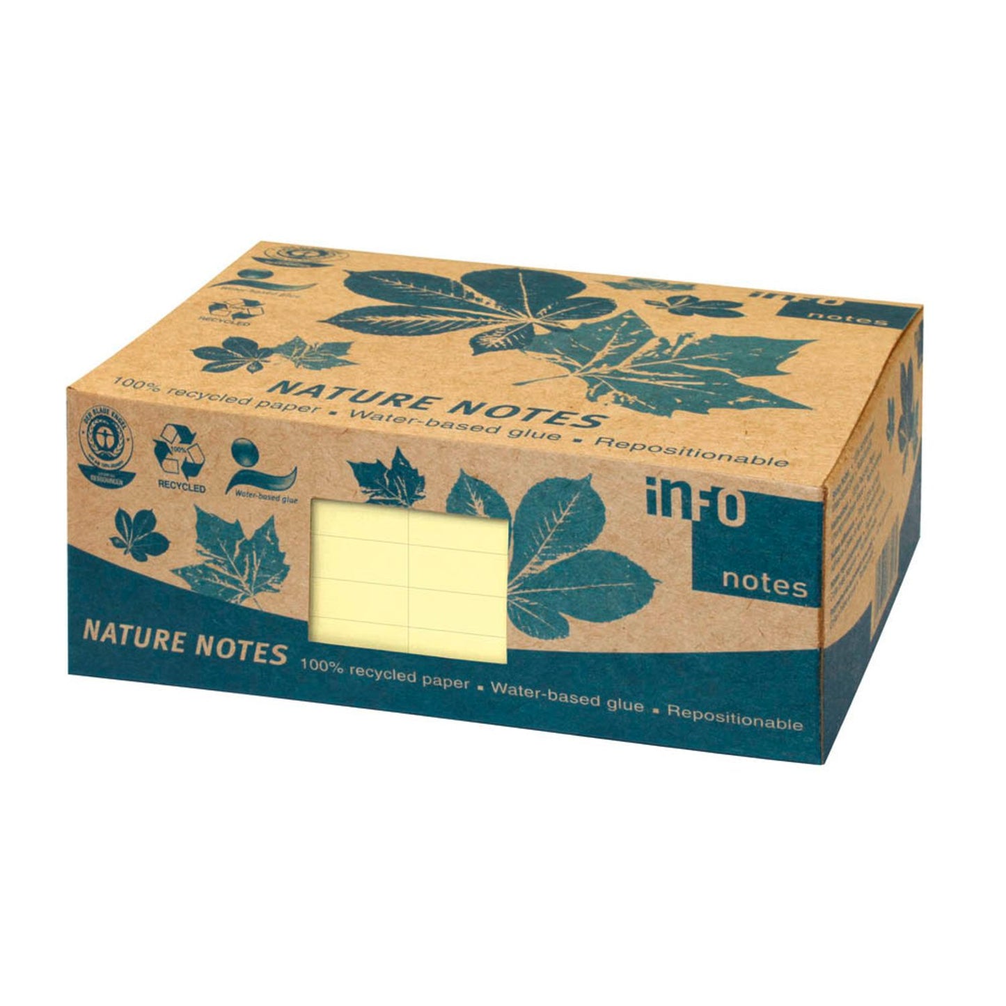 inFO Recycling Haftnotizen gelb, 12 Blöcke | 5655-11BOX | 1 Pack = 12 Blöcke