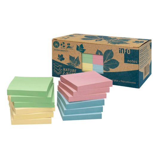 inFO Recycling Haftnotizen farbsortiert, 12 Blöcke | 5644-88BOX | 1 Pack = 12 Blöcke