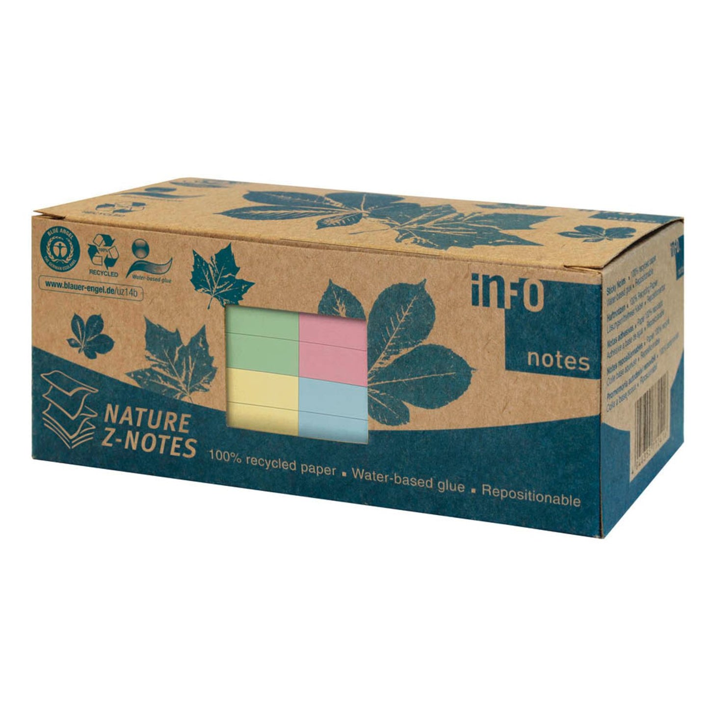 inFO Recycling Haftnotizen farbsortiert, 12 Blöcke | 5644-88BOX | 1 Pack = 12 Blöcke