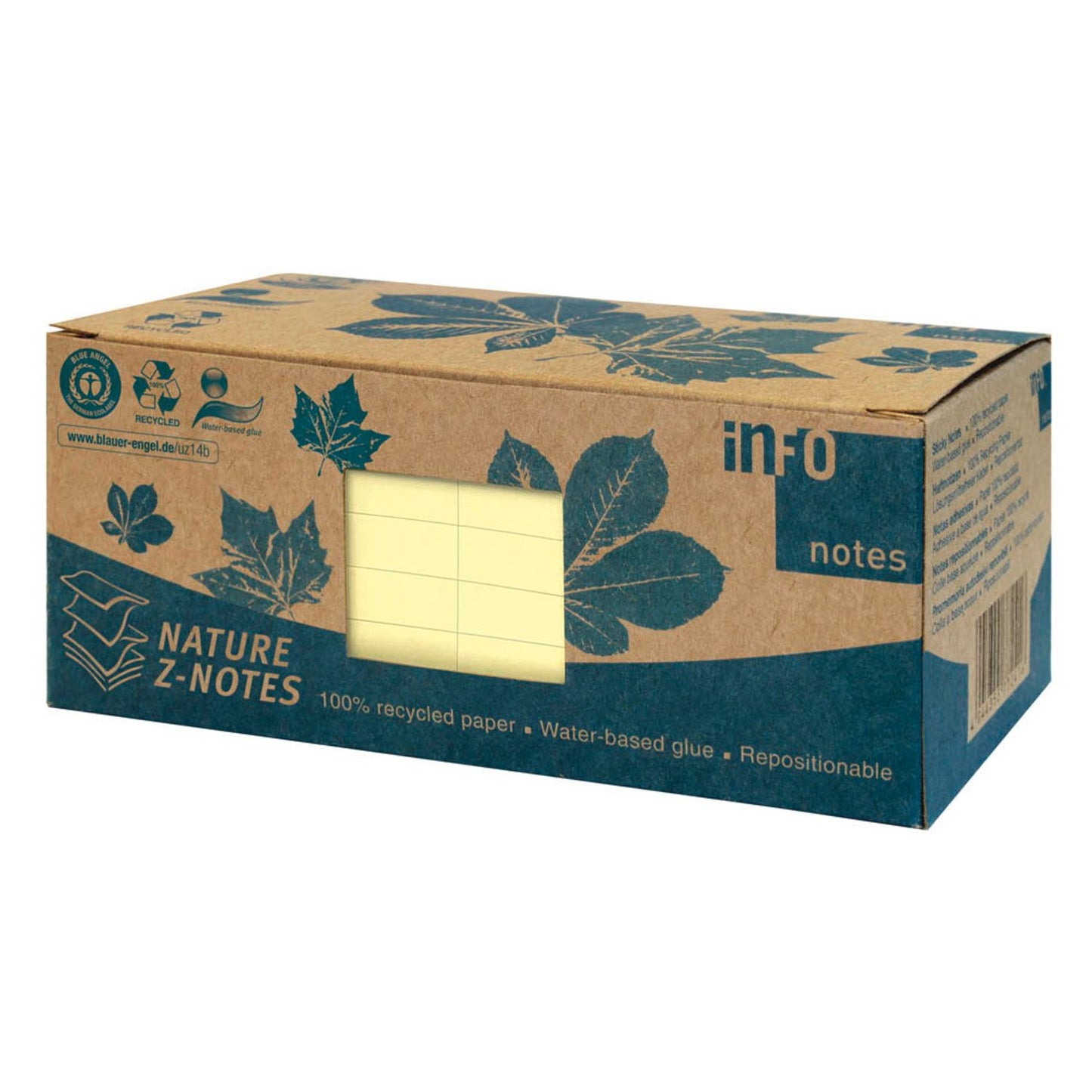 inFO Recycling Haftnotizen gelb, 12 Blöcke | 5644-11BOX | 1 Pack = 12 Blöcke