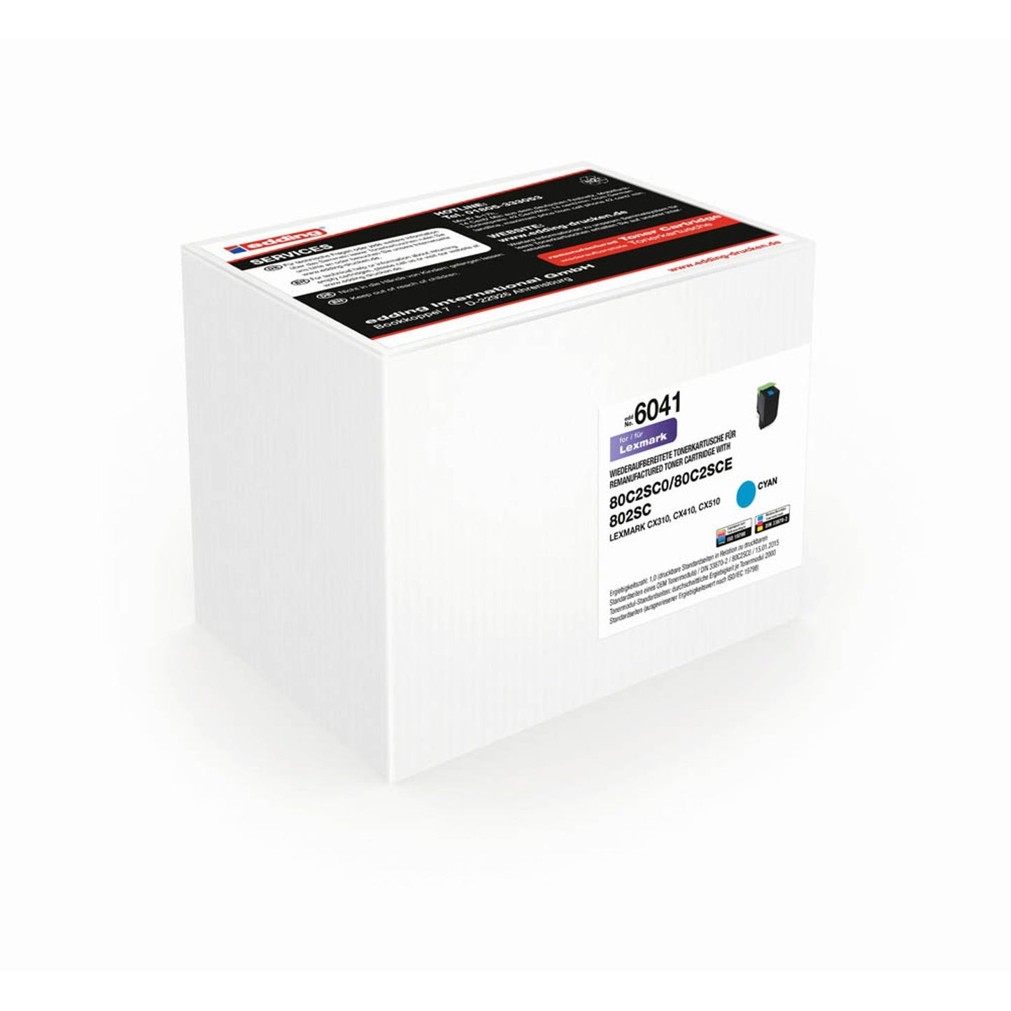 edding EDD-6041 cyan Toner kompatibel zu LEXMARK 80C2SC0 | 18-6041
