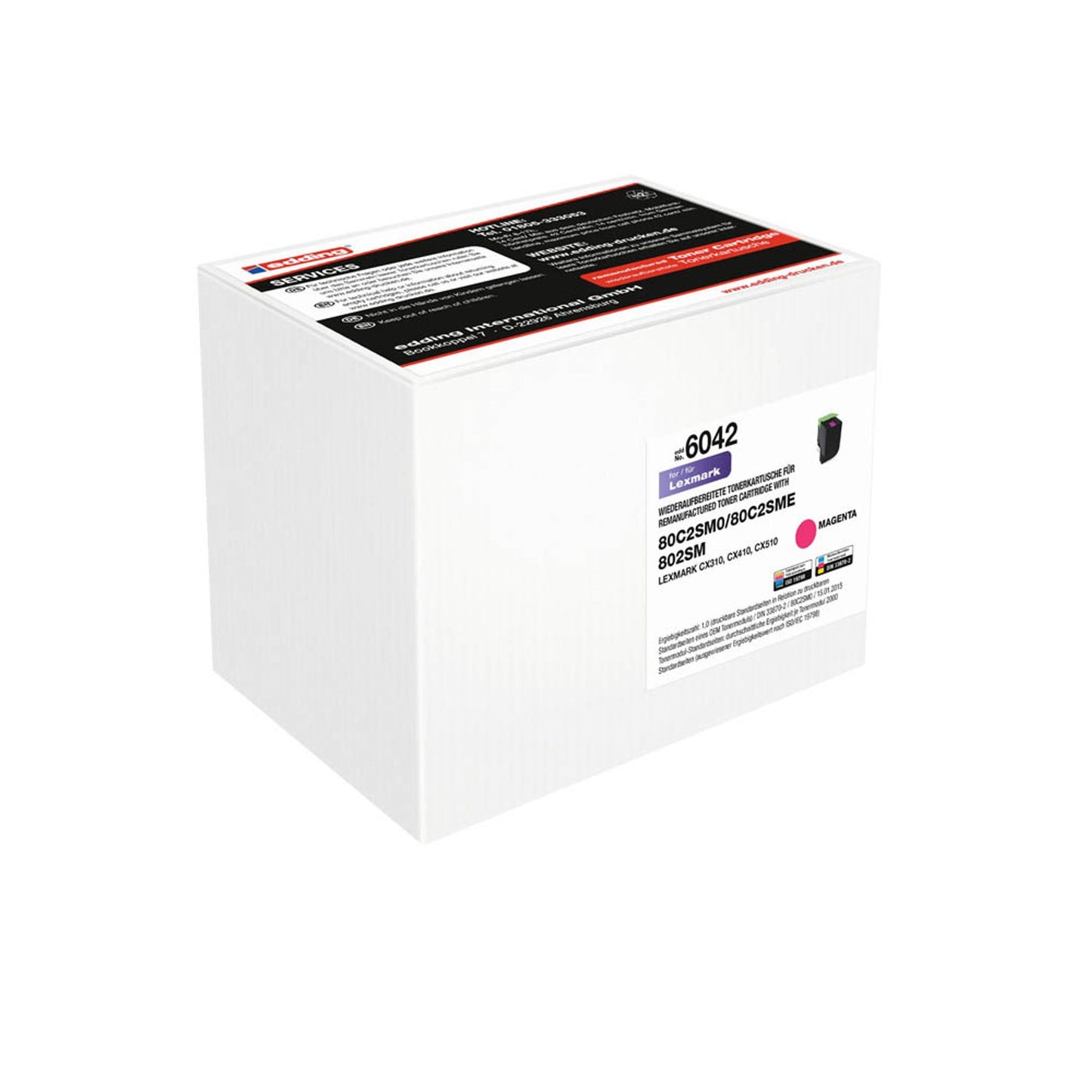 edding EDD-6042 magenta Toner kompatibel zu LEXMARK 80C2SM0 | 18-6042