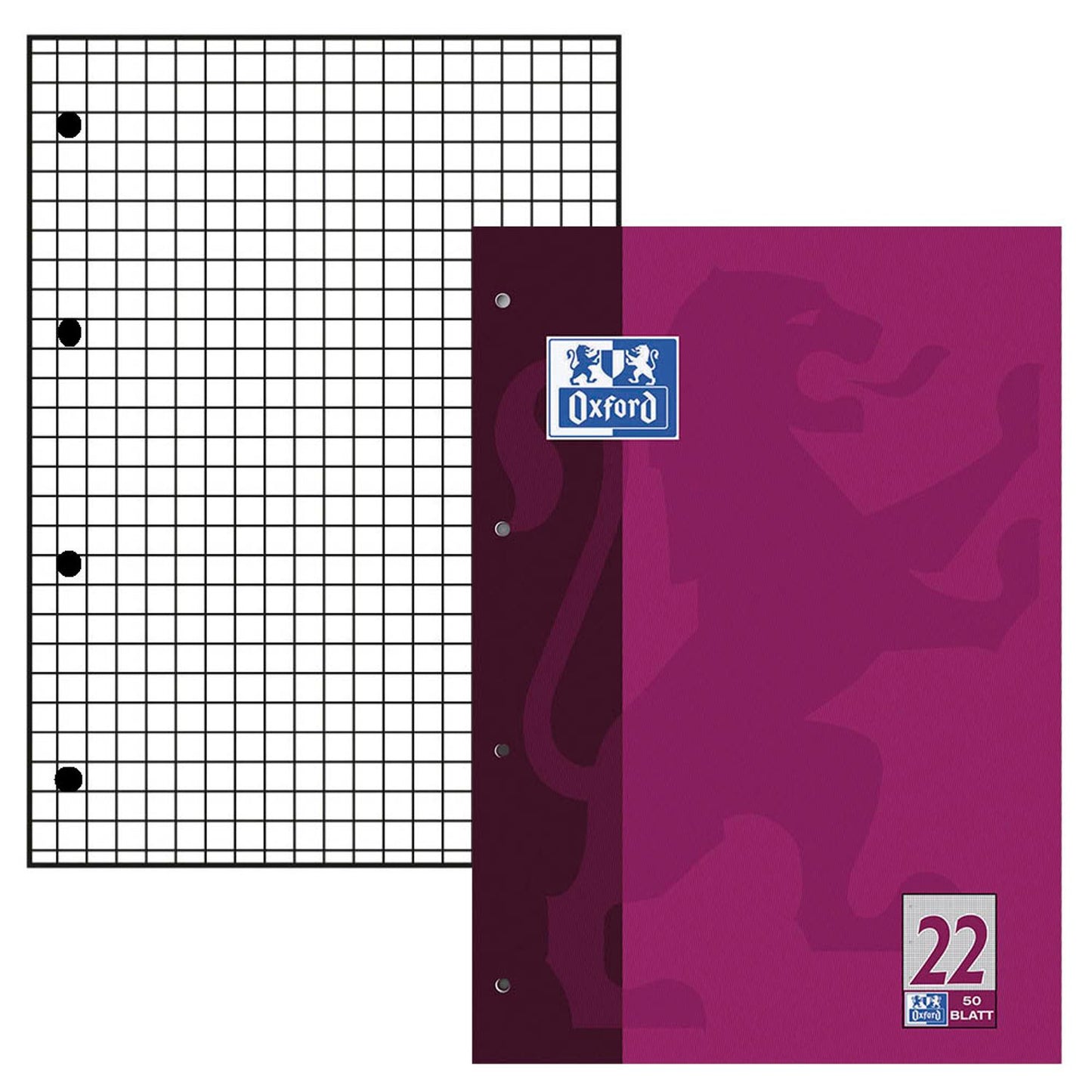 OXFORD Briefblock Schule gelocht DIN A4 kariert Lineatur 22 | 100050348